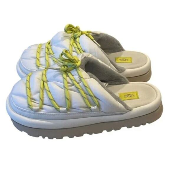 UGG Spaceslider Tech Slide Platform Lug Sole White Casual‎ Slide Slipper Size 10 - Picture 8 of 10